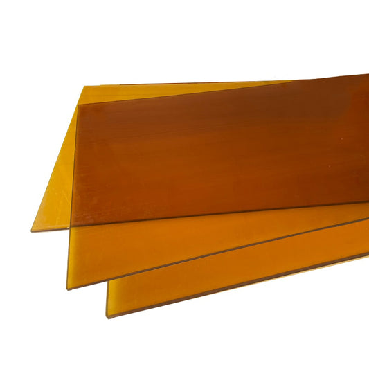 Amber colored ULTEM 1000 plastic sheet