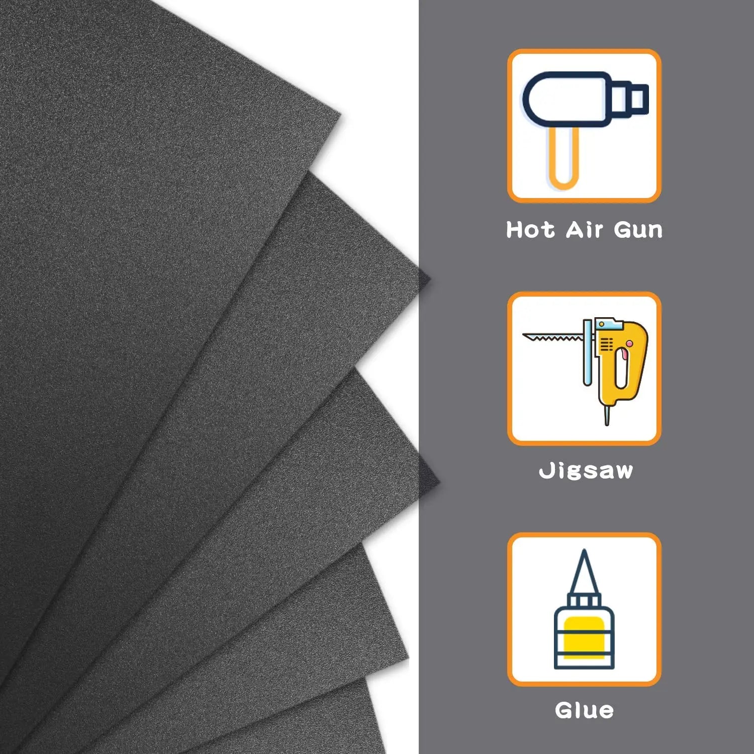 Black ABS plastic sheet