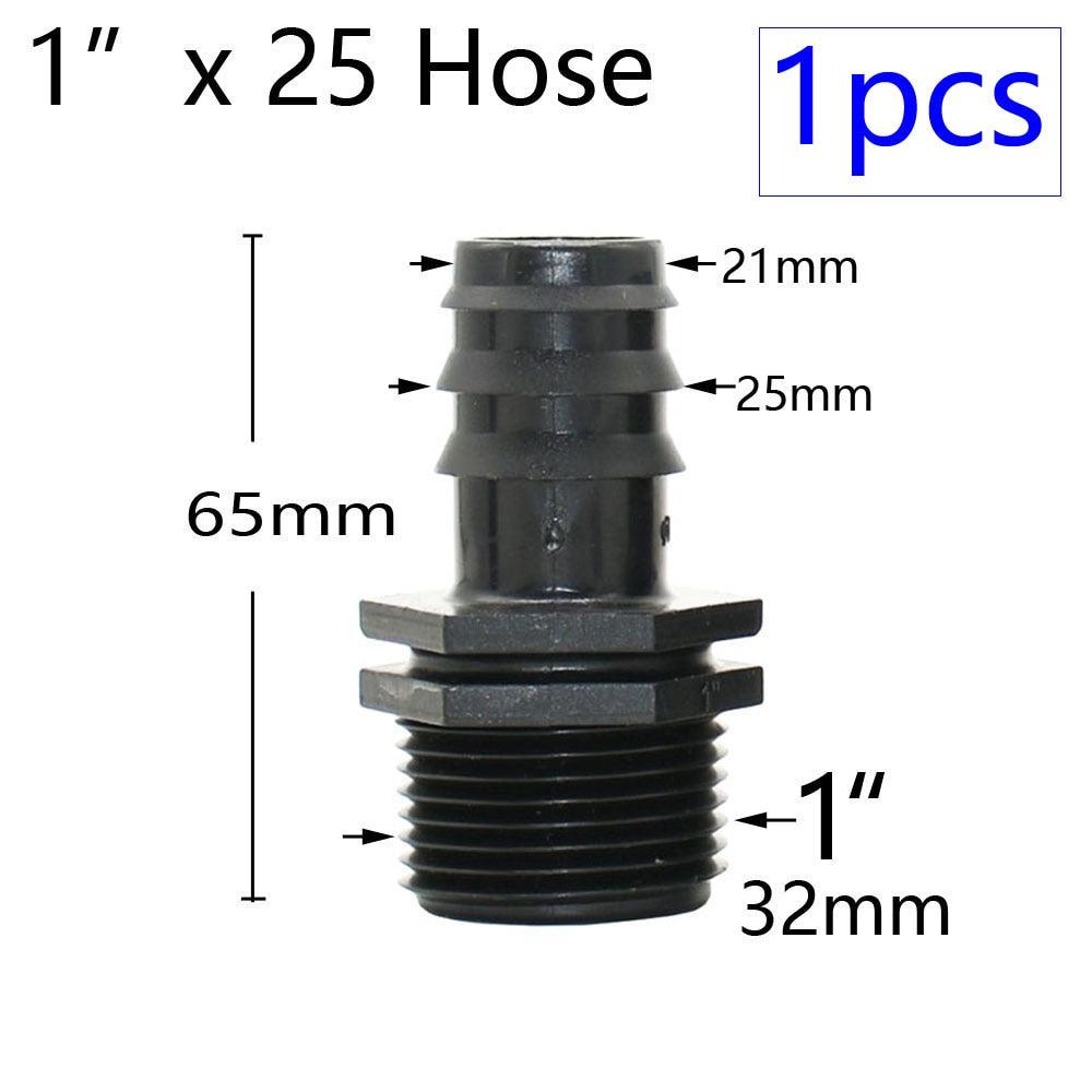 1 Inch Thread to Barb PE Hose Connector