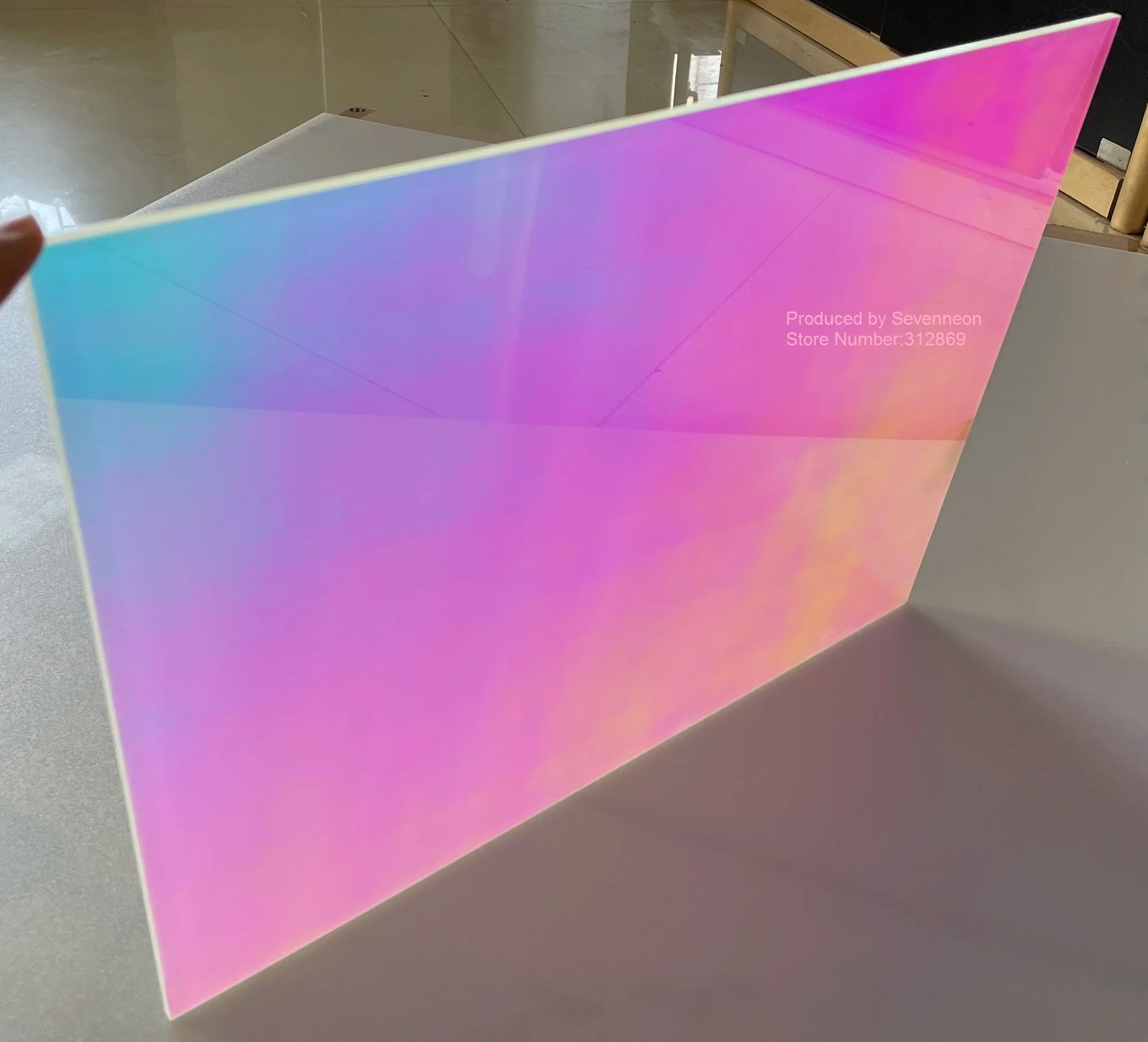 Vibrant Iridescent Colors of Laser Plexiglass Rainbow Board Acrylic