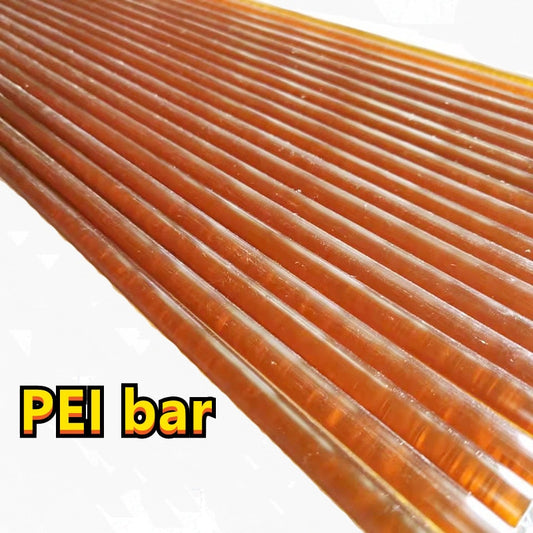 Amber PEI rod in various sizes and lengths