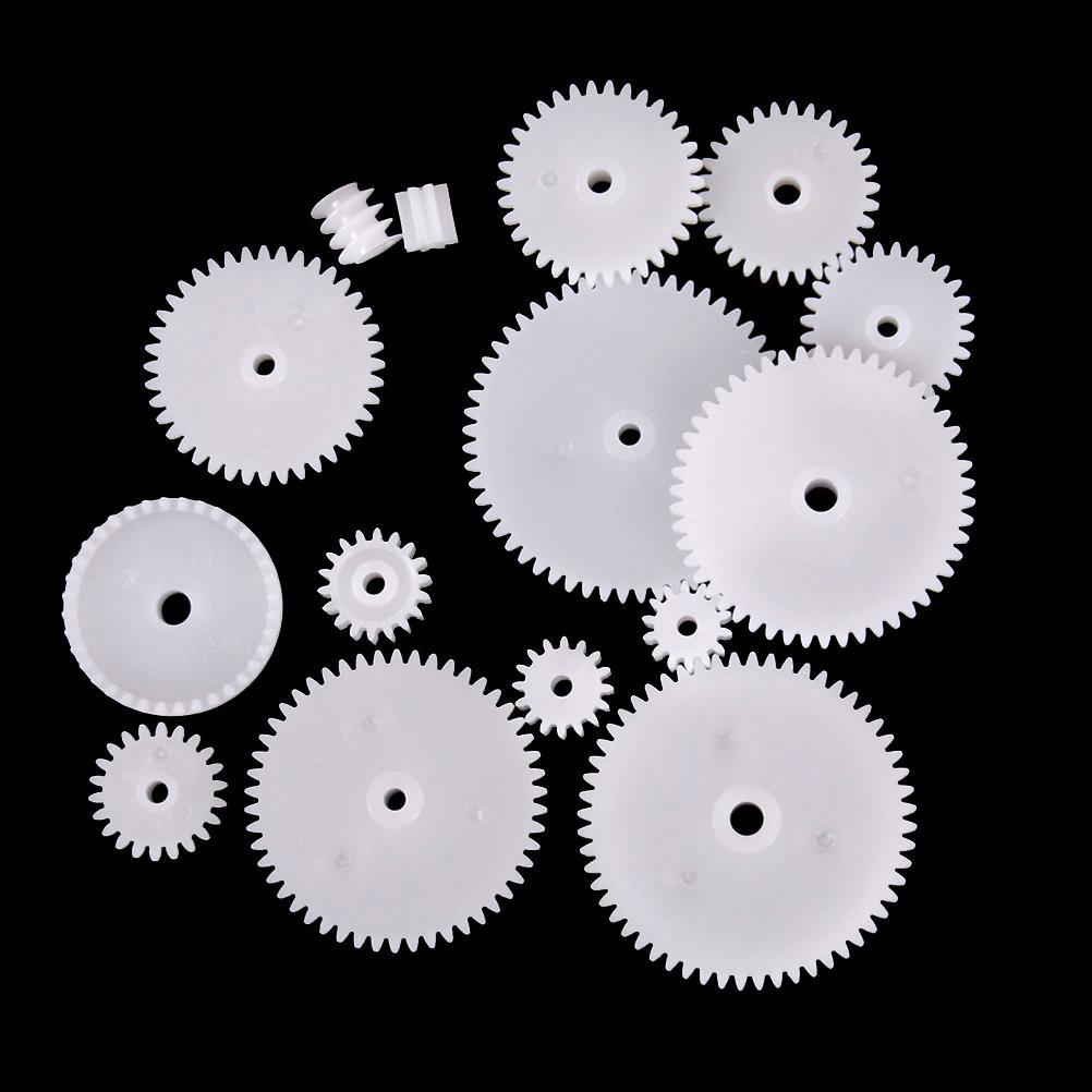 Assortment of plastic gears in different sizes