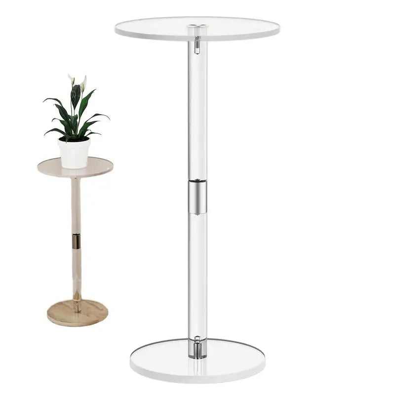 Acrylic Drink Table Clear Small Round End Table For Drinks Modern Livi – beeplastic