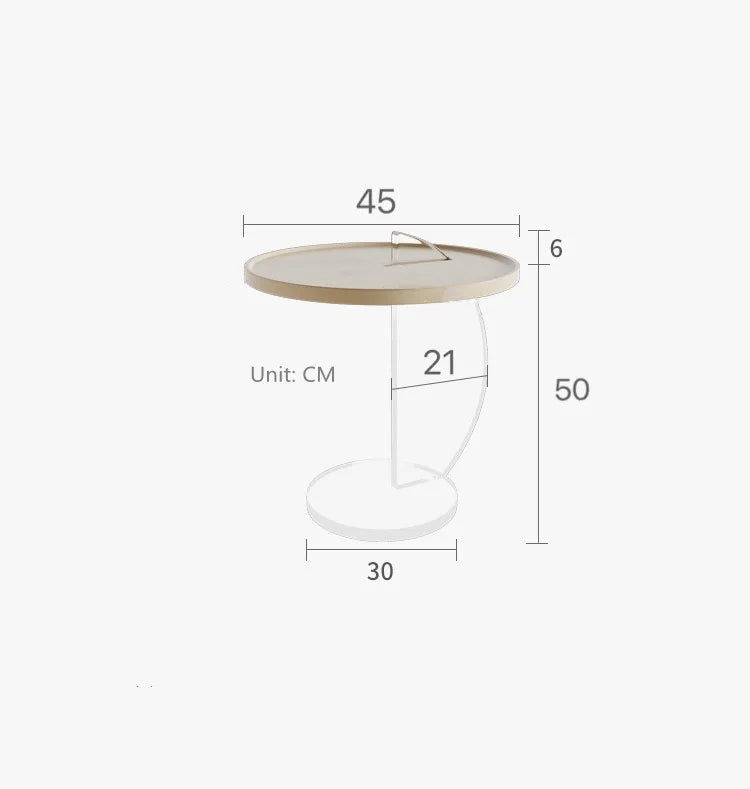Diagram of Nordic Acrylic Coffee Table Dimensions