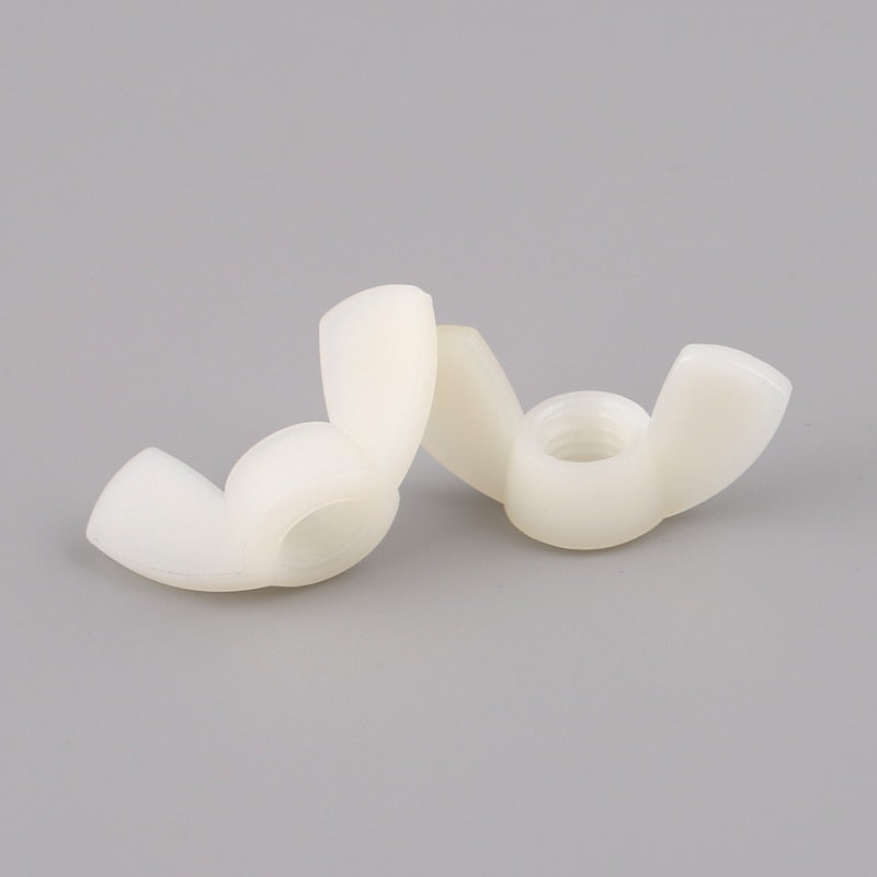 white Nylon Plastic wing nuts