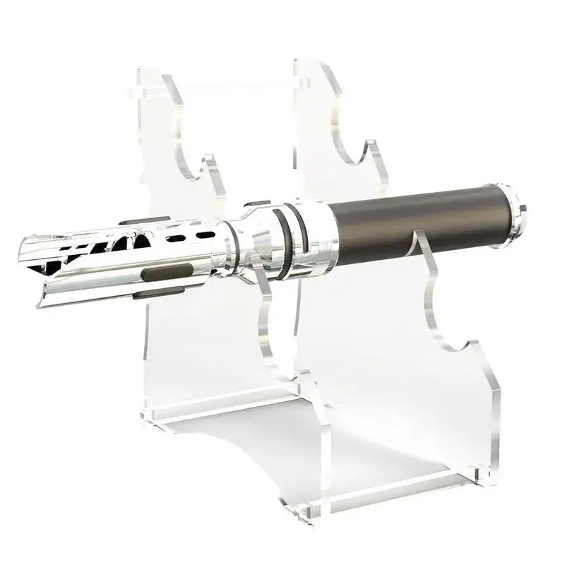 A sleek and durable lightsaber acrylic display stand for showcasing your lightsaber collection in style