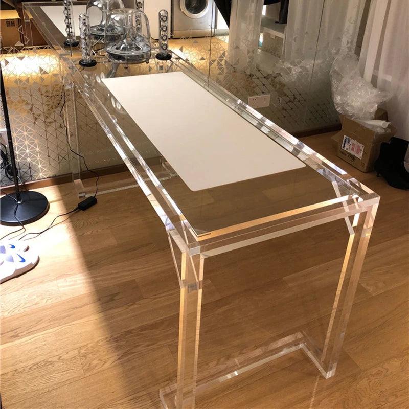 Modern acrylic table in a small apartment