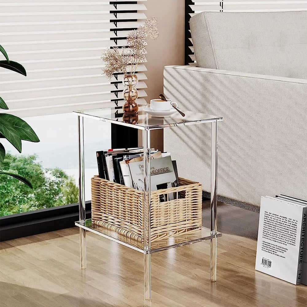 Shelf of the side table with storage for small items