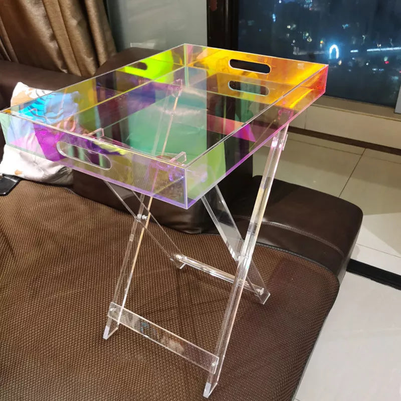 folding acrylic coffee table in living room