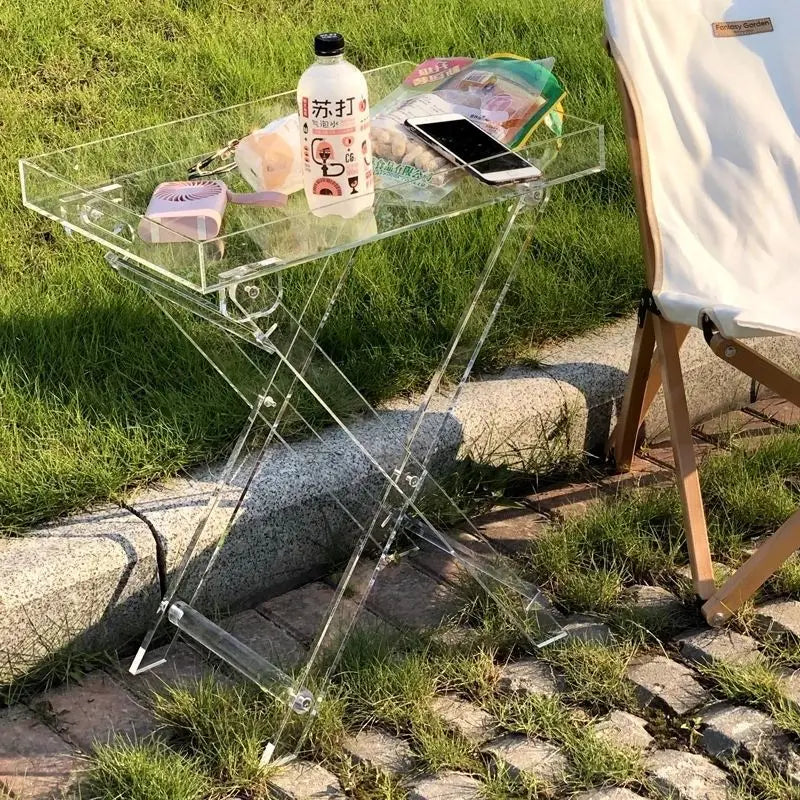 folding acrylic coffee table as shooting prop