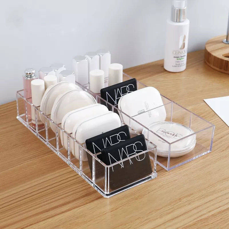 Transparent acrylic cosmetic organizer for makeup