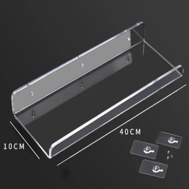 Acrylic floating shelf with a waterfall edge