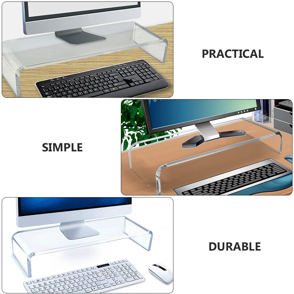 Transparent Acrylic Elevator Laptop Stand in Use