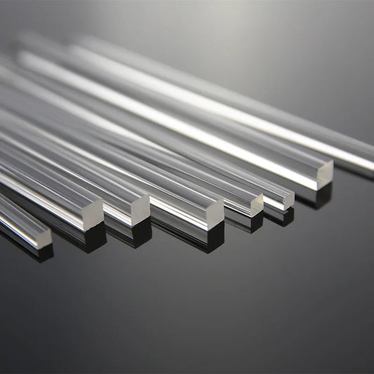 Clear acrylic plexiglass rods in various sizes and lengths