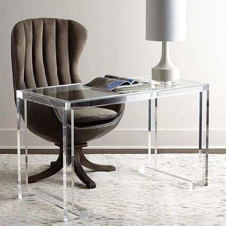 Acrylic table used as a leisure desk