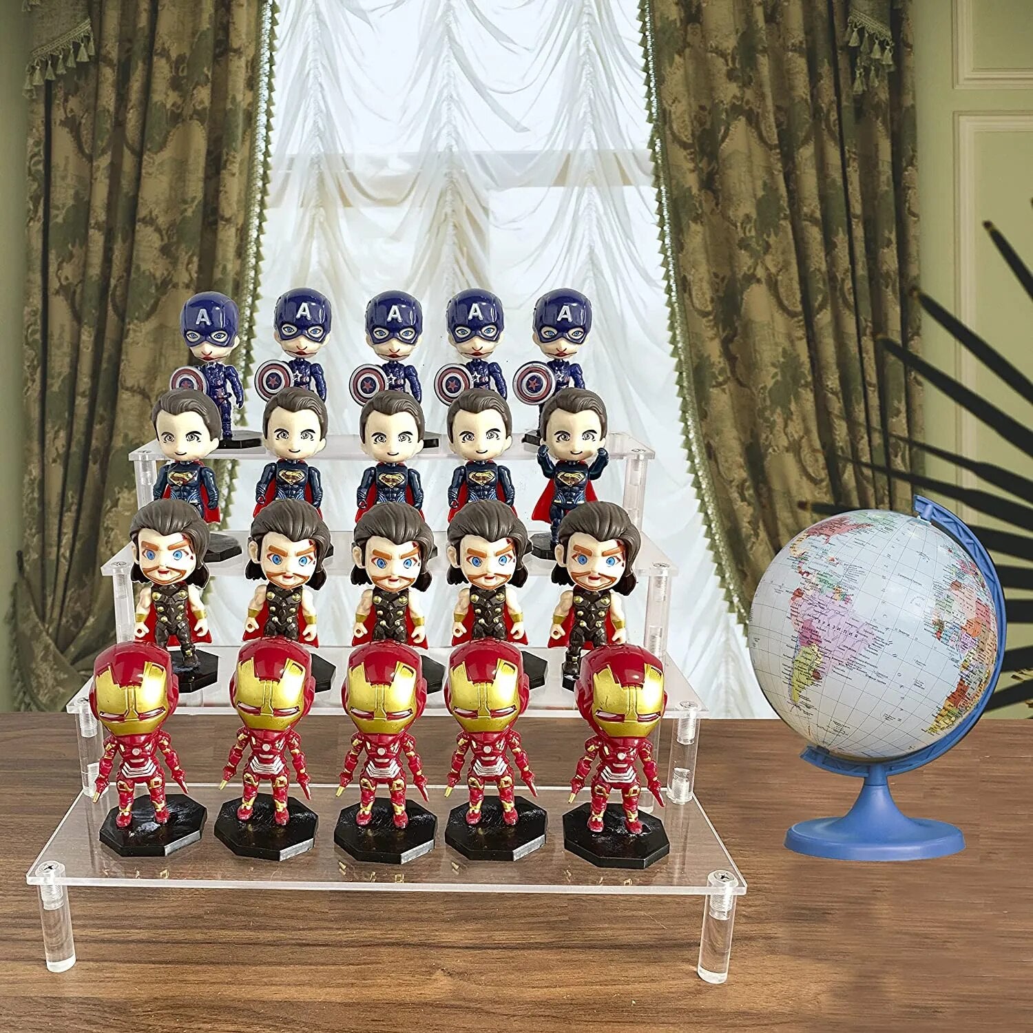 A doll display stand with the clear acrylic display stand