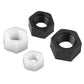 white plastic hex nut