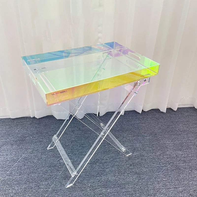 folding acrylic coffee table in bedroom