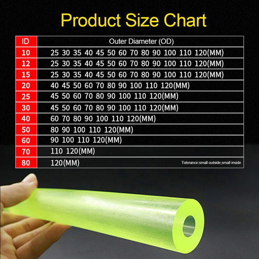 Measuring polyurethane hollow rod with calipers