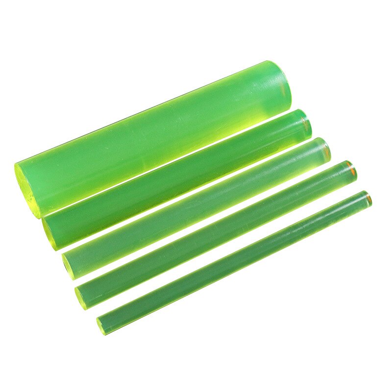 A color chart showing the different colors of polyurethane rods, such as black, white, red, yellow, green, blue, and more