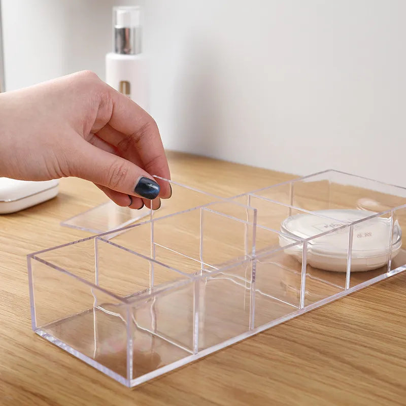 Multiple compartments of the cosmetic organizer