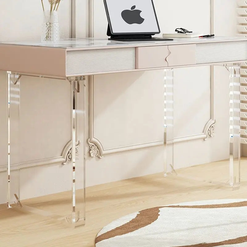 Transparent acrylic table legs with different finishes