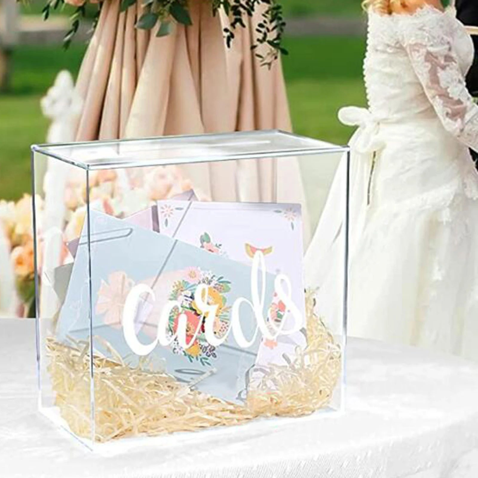 Large acrylic card box for weddings