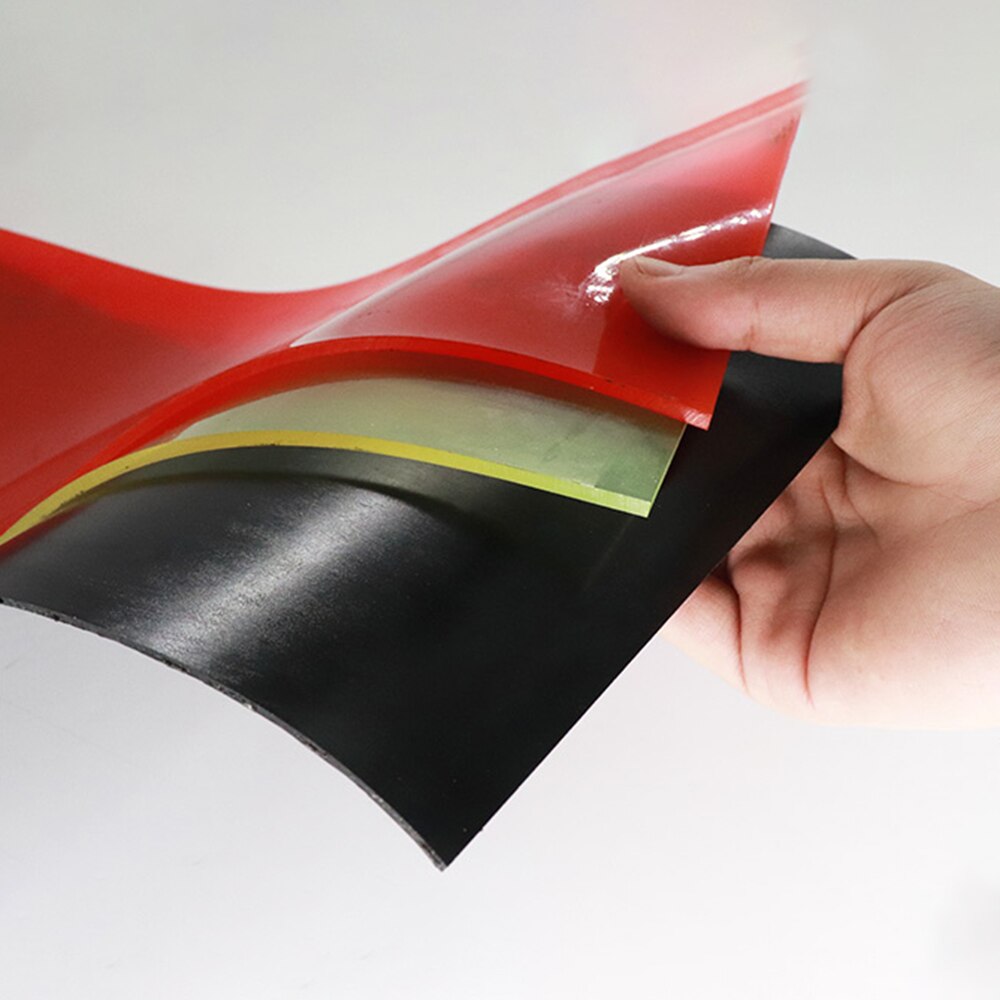 A polyurethane elastic rubber sheet being used for damping.